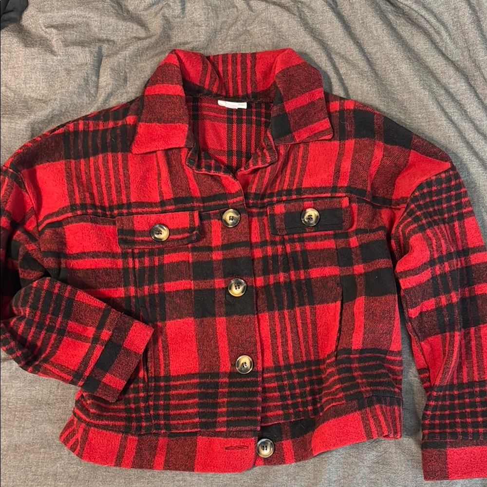 Red and Black Plaid Jacket